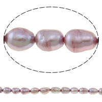 Barock odlad sötvattenspärla pärlor, Freshwater Pearl, purpur, 6-7mm, Hål:Ca 0.8mm, Såld Per Ca 14.5 inch Strand