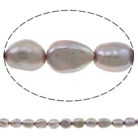 Barocco coltivate in acqua dolce Perla, perla d'acquadolce coltivata naturalmente, viola, 6-7mm, Foro:Appross. 0.8mm, Venduto per Appross. 14.5 pollice filo
