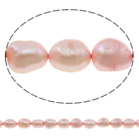 Barocco coltivate in acqua dolce Perla, perla d'acquadolce coltivata naturalmente, rosa, 6-7mm, Foro:Appross. 0.8mm, Venduto per Appross. 14.5 pollice filo