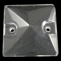 vetro connettore, Quadrato, trasparente & 1/1 anello del connettore, 16x5mm, Foro:Appross. 1mm, 100PC/borsa, Venduto da borsa