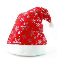 Бархат Рождественская шапка, принт, красный, 200x400mm, 30ПК/Лот, продается Лот