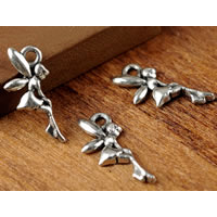 Character Tibetan Style Pendants, Fairy, antique silver color plated, nickel, lead & cadmium free, 18x7mm, Hole:Approx 1.5-2mm, 1000PCs/Lot, Sold By Lot