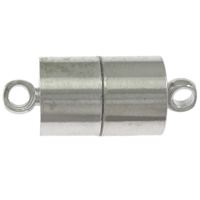 Brass Magnetic Clasp Column platinum color plated single-strand nickel lead & cadmium free Approx 1.8mm Sold By Bag