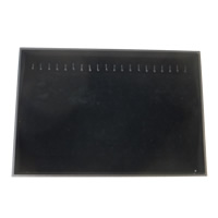 plastique PVC boîte à bijoux vitrine, avec velours de coton, rectangle, noire, 350x240x30mm, 10PC/lot, Vendu par lot