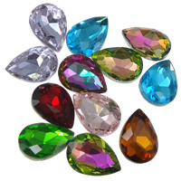 Parche de Diamantes de Imitacion, Cristal, Gota, espalda rivoli & facetas, color mixto, 10x14mm, 336PCs/Bolsa, Vendido por Bolsa