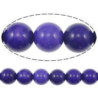 Perles turquoises, turquoise synthétique, Rond, violet foncé, 10mm, Trou:Environ 1mm, Longueur:Environ 16 pouce, 10Strandstoron/lot, Environ 40PC/brin, Vendu par lot