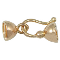 Brass Hook and Eye Clasp rose gold color plated with end cap nickel lead & cadmium free Approx 6.5mm Sold By Lot