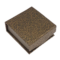Kartong Pendant Box, med Velveteen, Rektangel, brun, 77x73x30mm, 36PC/Lot, Säljs av Lot