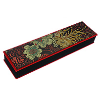 Cardboard Necklace Box, with Velveteen, Rectangle, Embroidery, 245x62x35mm, 24PCs/Lot, Sold By Lot