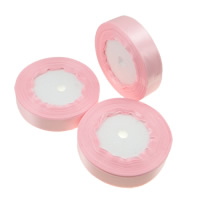 Satin Ribbon, light pink, 20mm, 15PCs/Lot, 22m/PC, Sold By Lot