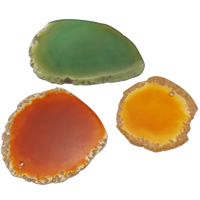 Agate Κοσμήματα Μενταγιόν, Μικτή Agate, μικτός, 52-66mm, Τρύπα:Περίπου 2mm, 30PCs/τσάντα, Sold Με τσάντα