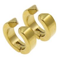 Stainless Steel Huggie Hoop Earring 316L Stainless Steel gold color plated 8mm Sold By Lot