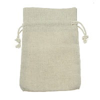 Toile de lin sac de cordon, beige, 150x100x5mm, 100/