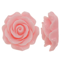 Cvjetni Smola cabochon, Cvijet, stan natrag, roze, 30x30mm, 90računala/Lot, Prodano By Lot