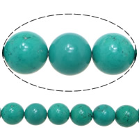Perles turquoises, turquoise synthétique, Rond, bleu turquoise, 12mm, Trou:Environ 1.5mm, Longueur:Environ 16 pouce, Environ 10Strandstoron/kg, Environ 34PC/brin, Vendu par kg