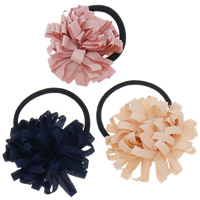 Ponytail Holder Spun Silk with Elastic Thread Flower elastic mixed colors nickel lead & cadmium free 6.5cm Sold By Lot