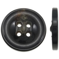 Tlačítko pryskyřice, Flat Round, černý, 22mm, 50PC/Bag, Prodáno By Bag