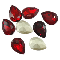 Crystal Cabochons, Teardrop, rivoli back & faceted, siam, 13x18mm, 144PCs/Bag, Sold By Bag