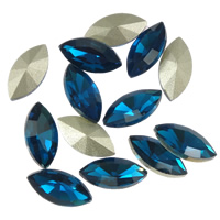 Kristall Eisen auf Nagelkopf, Pferdeauge, Rivoli-Rückseite & facettierte, pfauenblau, 9x18mm, 216PCs/Tasche, verkauft von Tasche