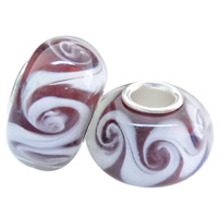 Lampwork European Beads Rondelle handmade brass single core without troll nickel lead & cadmium free Approx 4.5mm Sold By Bag
