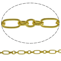Iron, gold color plated, figaro chain, nickel, lead & cadmium free, 10x5x1.20mm, Length:Approx 50 m