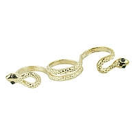 Zinc Alloy Finger Ring Snake gold color plated with rhinestone nickel lead & cadmium free US Ring .5 Sold By Lot