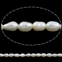 Perlas Arroz Freshwater, Perlas cultivadas de agua dulce, natural, Blanco, 3-4mm, agujero:aproximado 0.8mm, Vendido para aproximado 15 Inch Sarta