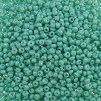 Opaque Glass Seed Beads, Round, solid color, light blue, 2x1.9mm, Hole:Approx 1mm, Approx 30000PCs/Bag, Sold By Bag