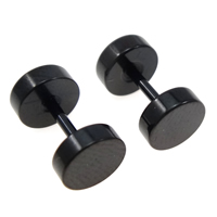 Stainless Steel Ear Piercing Jewelry, 316L Stainless Steel, Barbell, black ionic, 6x1.9mm, 5.5mm, 60PCs/Lot, Sold By Lot