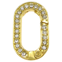 Tibetan Style Jewelry Clasp, Letter O, gold color plated, with rhinestone, nickel, lead & cadmium free, 17x29x4mm, Hole:Approx 9x20mm, 30PCs/Lot, Sold By Lot