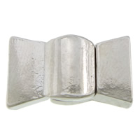 Zinc Alloy magnetische sluiting, Strik, platinum plated, nikkel, lood en cadmium vrij, 20x12x6mm, Gat:Ca 9x2.5mm, 100pC's/Lot, Verkocht door Lot