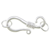 Brass Hook and Eye Clasp silver color plated nickel lead & cadmium free Approx 3mm Sold By Lot