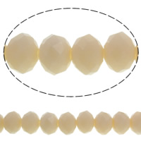 Imitation CRYSTALLIZED™ Element Crystal Beads, Rondelle, faceted & imitation CRYSTALLIZED™ element crystal, Apricot, 10x8mm, Hole:Approx 1mm, Length:Approx 21.2 Inch, 10Strands/Bag, Sold By Bag