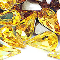 Crystal Kapusit, Kristalli, Kyynel, hopea päällystetty, kasvot, Aurinko, 8x13mm, 288PC/laukku, Myymät laukku