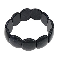 Natural Blue Goldstone Bracelets, with Elastic Thread, 17x21x6mm, Length:Approx 8 Inch, 20Strands/Lot, Sold By Lot