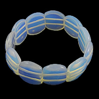 Mer Opal Bracelet, Opaline, avec fil élastique, 16x12x7mm, Longueur Environ 8 pouce, 20Strandstoron/lot, Vendu par lot