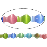 Cats Eye Jewelry Beads, Vase, mixed colors, 16x12x12mm, Hole:Approx 1.5mm, Length:Approx 16 Inch, 5Strands/Lot, Approx 25PCs/Strand, Sold By Lot