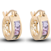 Gets® Jewelry Earring, Brass, 18K gold plated, with cubic zirconia, nickel, lead & cadmium free, 11mm, Sold By Pair