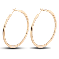 Gets® Jewelry Earring, Brass, Donut, 18K gold plated, nickel, lead & cadmium free, 50mm, Sold By Pair