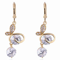 Gets® Jewelry Earring Brass Butterfly 18K gold plated with cubic zirconia nickel lead & cadmium free 7mm Sold By Pair