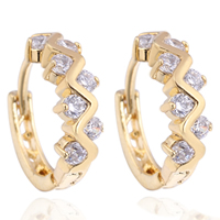Gets® Jewelry Earring, Brass, 18K gold plated, with cubic zirconia, nickel, lead & cadmium free, 5mm, Sold By Pair