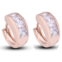 Gets® Jewelry Earring Brass real rose gold plated with cubic zirconia nickel lead & cadmium free 5mm Sold By Pair