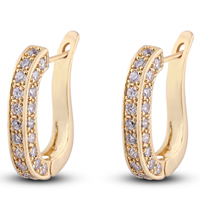 Gets® Jewelry Earring, Brass, 18K gold plated, with cubic zirconia, nickel, lead & cadmium free, 4mm, Sold By Pair