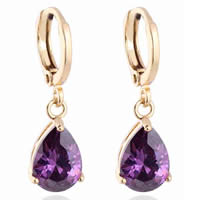 Gets® Jewelry Earring Brass Teardrop 18K gold plated with cubic zirconia nickel lead & cadmium free 7mm Sold By Pair