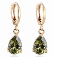 Gets® Jewelry Earring Brass Teardrop 18K gold plated with cubic zirconia nickel lead & cadmium free 7mm Sold By Pair