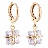 Gets® Jewelry Earring Brass gift shape 18K gold plated with cubic zirconia nickel lead & cadmium free 10mm Sold By Pair