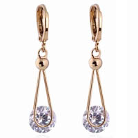 Gets® Jewelry Earring Brass Teardrop 18K gold plated with cubic zirconia nickel lead & cadmium free 6mm Sold By Pair