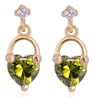 Gets® Jewelry Earring Brass 18K gold plated with cubic zirconia nickel lead & cadmium free 6mm Sold By Pair
