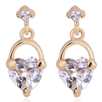 Gets® Jewelry Earring Brass 18K gold plated with cubic zirconia nickel lead & cadmium free 6mm Sold By Pair