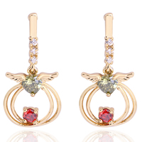 Gets® Jewelry Earring, Brass, 18K gold plated, with cubic zirconia, nickel, lead & cadmium free, 15mm, Sold By Pair